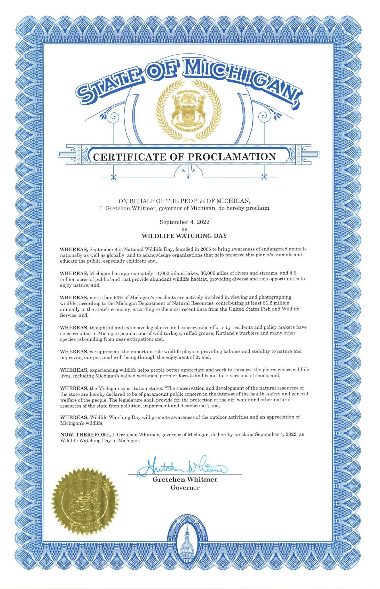 Michigan wildlife watching day document
