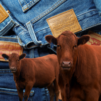 image of Levi's jeans and cows