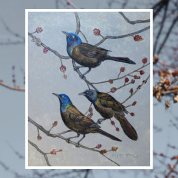 painting of grackles