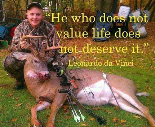 deer hunter and dead dear