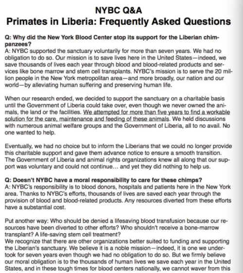 blood center chimps
