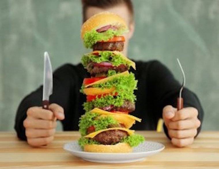 eating burgers