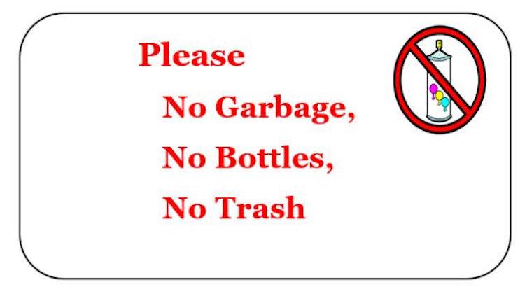 trash sign