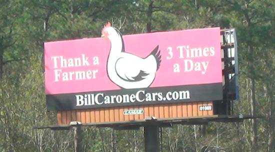 billboard supporting animal farmers