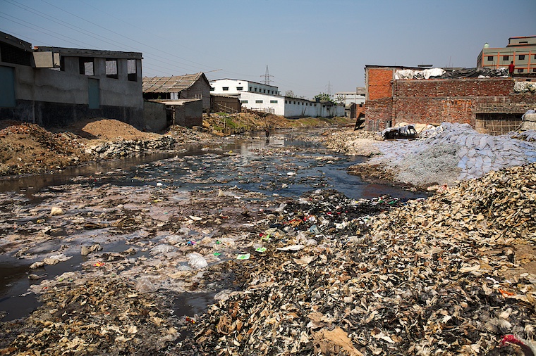 polluted river