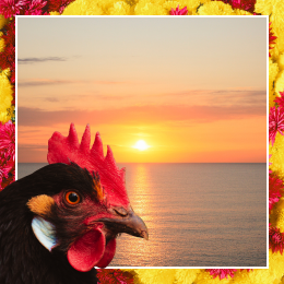 chicken and sunrise