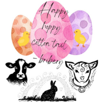 Happy hoppy title and Easter art