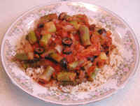 Asparagus and Olives with Tomato Sauce