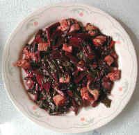 Beets, Beet Greens and Tofu