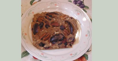 Blueberry Plum Oven Cakes (no-fry pancakes)