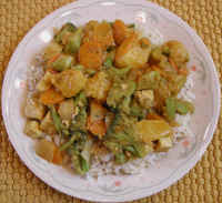 Broccoli and Tofu with Spiced Carrot Orange Sauce