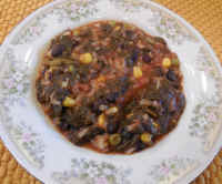Collard Greens Soup with Black Beans and Rice