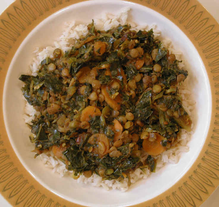 Collard Greens Lentil Curry