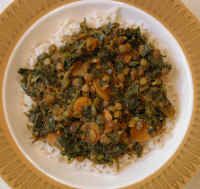 Collard Greens and Lentils Curry