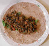 Collard Greens and Beans (Tex-Mex Style) Tortilla