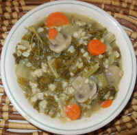 Kale Mushroom Rice Chinese Soup