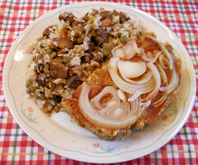 Lentil Rice Chick Pea Veggie Loaf