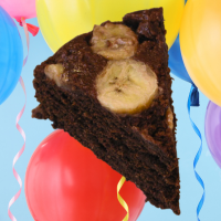 image of banana, carob, peanut butter upside down cake