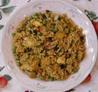 Curried Plantain Pea Rice