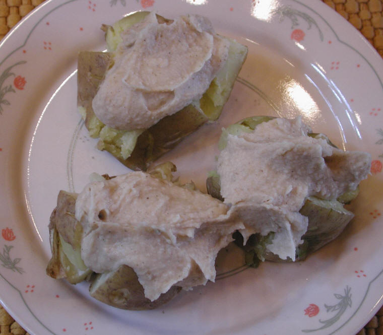 Potato Baked with White Bean Dip