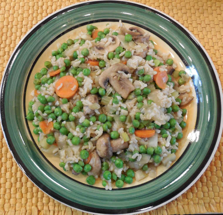 Rice, Peas, and Mushrooms (Chinese Style)