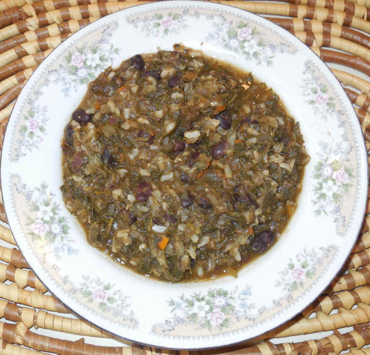 Soup - Black Bean, Cabbage, Kale, and Rice