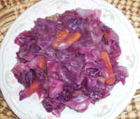 Sweet and Sour Red Cabbage with Baby Carrots