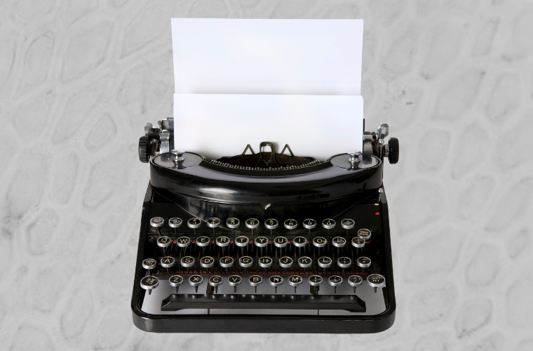 image of typewriter and cells