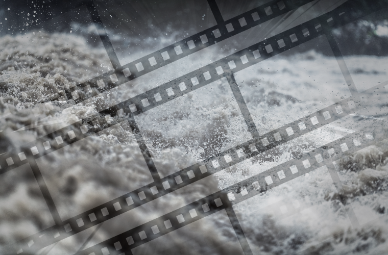 image of floodwaters and film