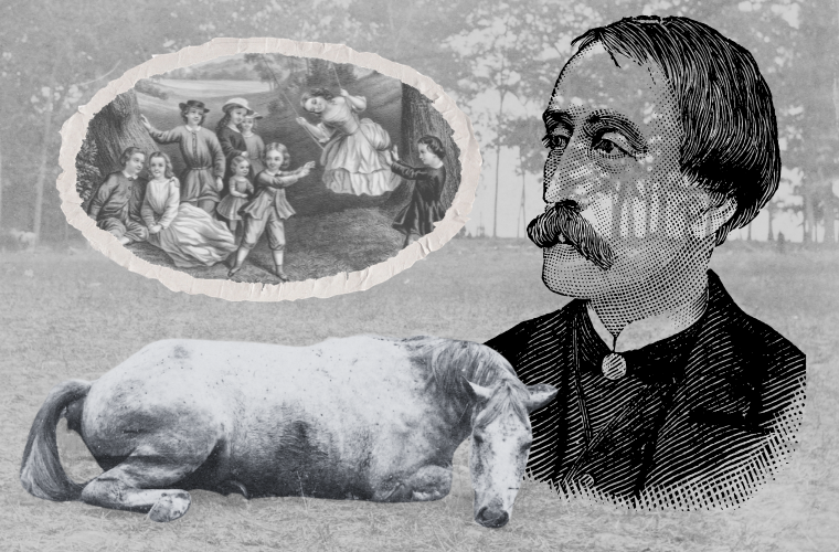 Henry Bergh, horse, and children