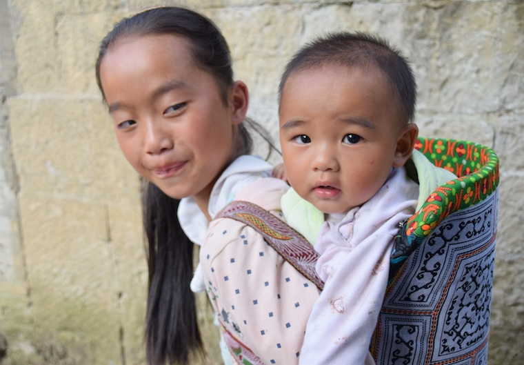Chinese mom and baby