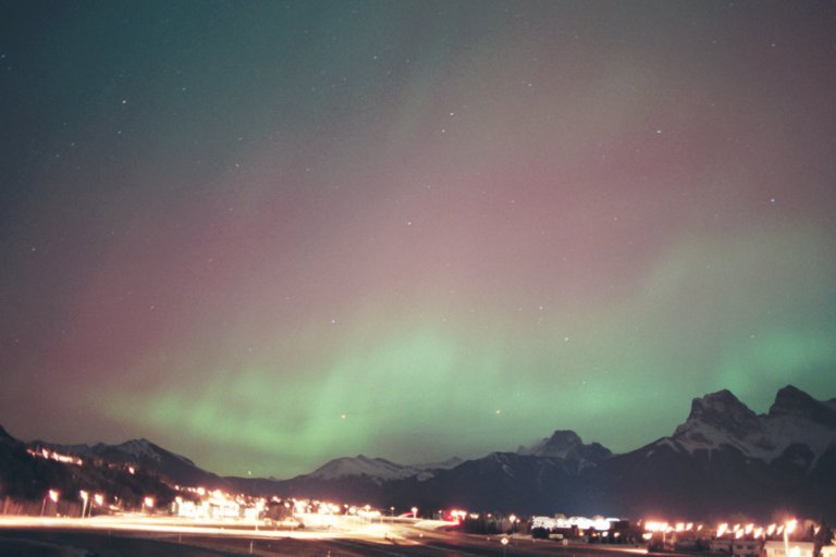 Aurora Borealis Over Alberta Canada on 31 March 2001
