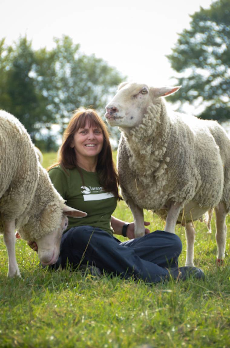 Susie Coston and Sheep