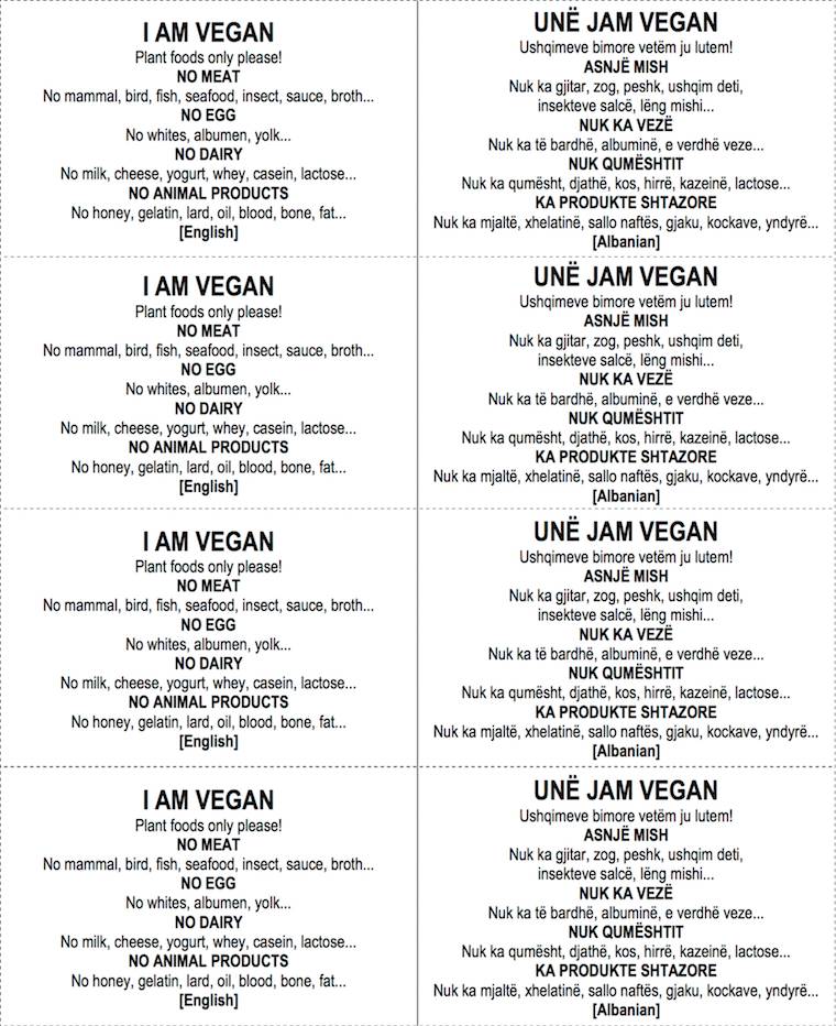 I am vegan Albanian