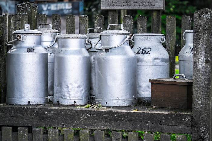 milk cans