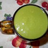 Green Smoothie with Apple Banana Collard Greens and Peaches