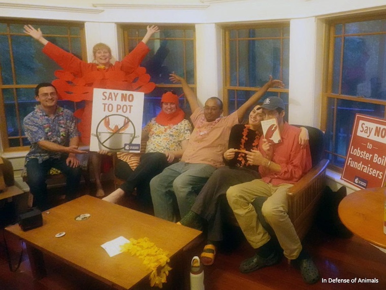 people at a lobster celebration