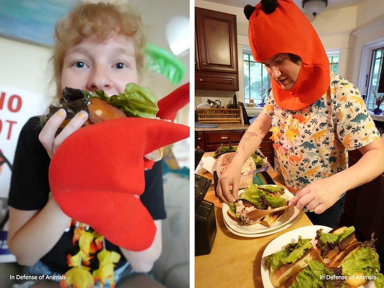people with food at the lobster celebration