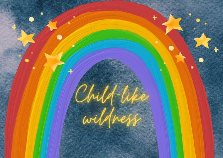 title, rainbow, and stars