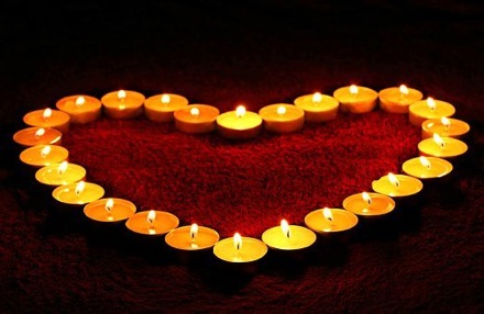 heart-shaped candles