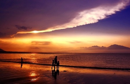 family beach