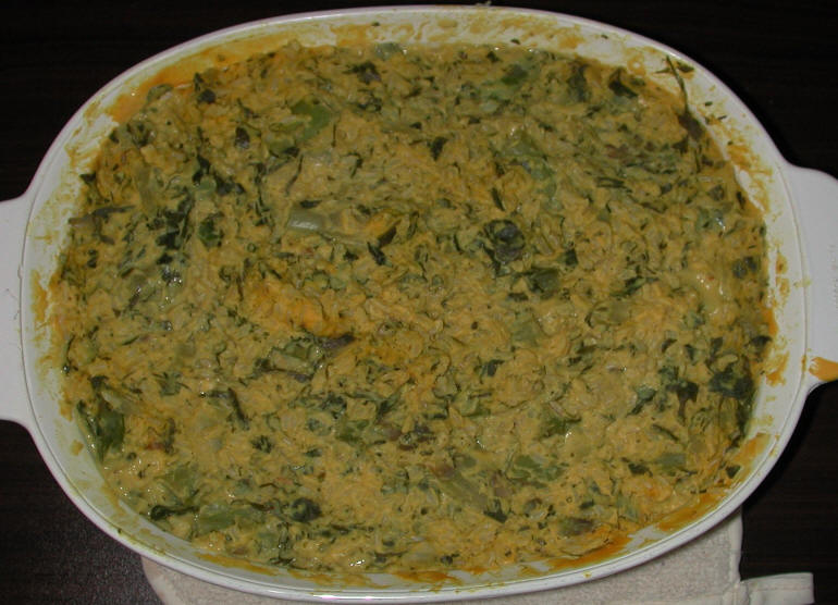 Asparagus Collards and Rice Casserole