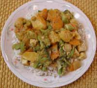 Broccoli and Tofu with Spiced Carrot Orange Sauce (Oriental Style)