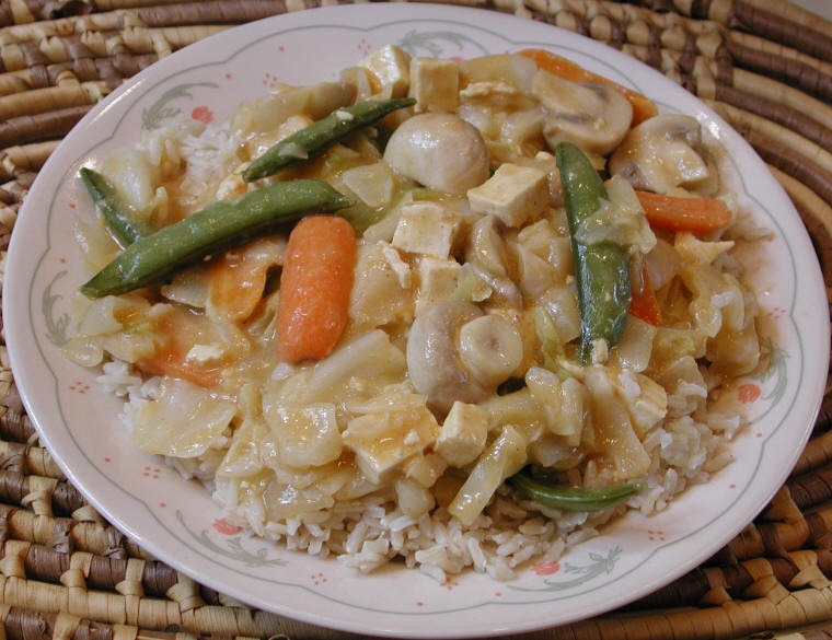 Cabbage, Carrots, Mushrooms and Snap Peas with Apricot Sauce (Chinese Style) An All Creatures