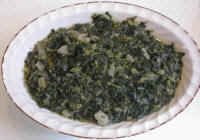 Collard Greens, Spinach and Onions