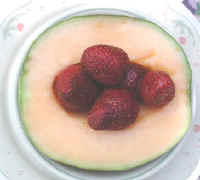 Cantaloupe and Strawberries