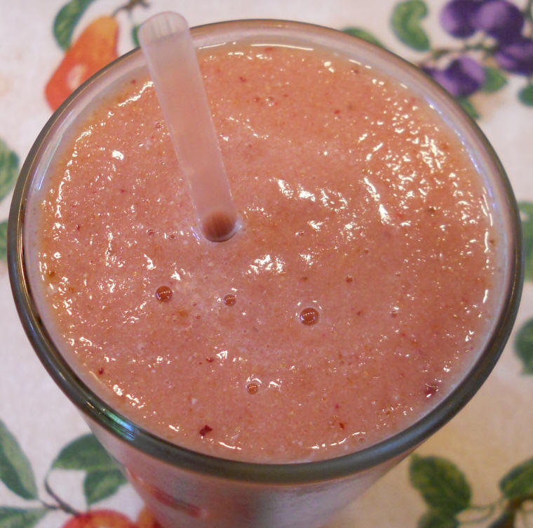 Fruit Smoothie with Cantaloupe Bananas and Plums