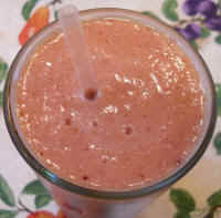 Fruit Smoothie with Cantaloupe Bananas and Plums