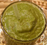 Green Smoothie with Collard Greens, Kale, Spinach, Turnip Greens, Tomatoes, and More