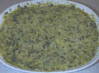 Greens (Mixed) and Rice Casserole in a Tofu Cream Sauce